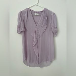 Babaton Soft Lilac Silk Blouse Sz M